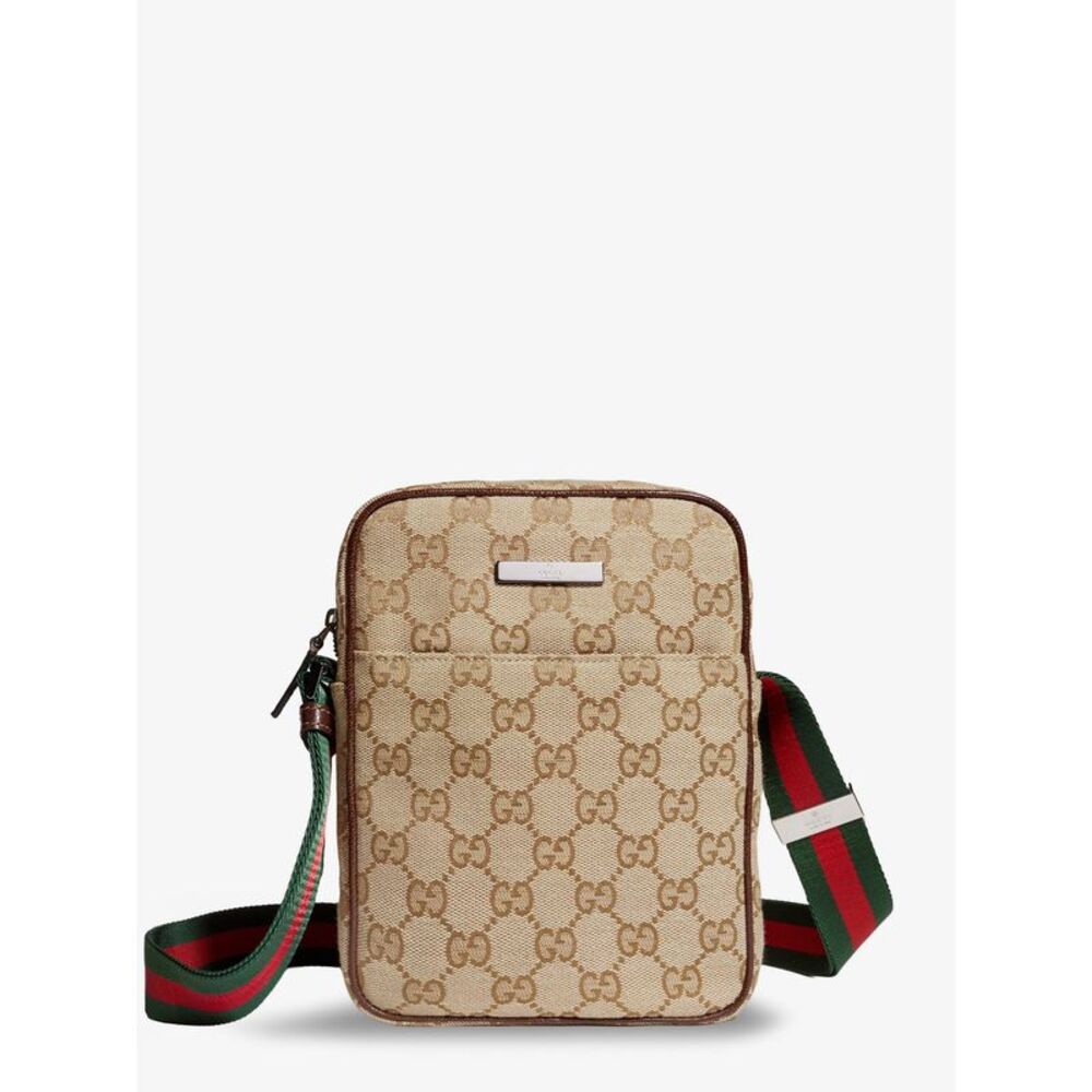 Gucci Men Gucci Tag Gg Fabric Crossbody Bag
